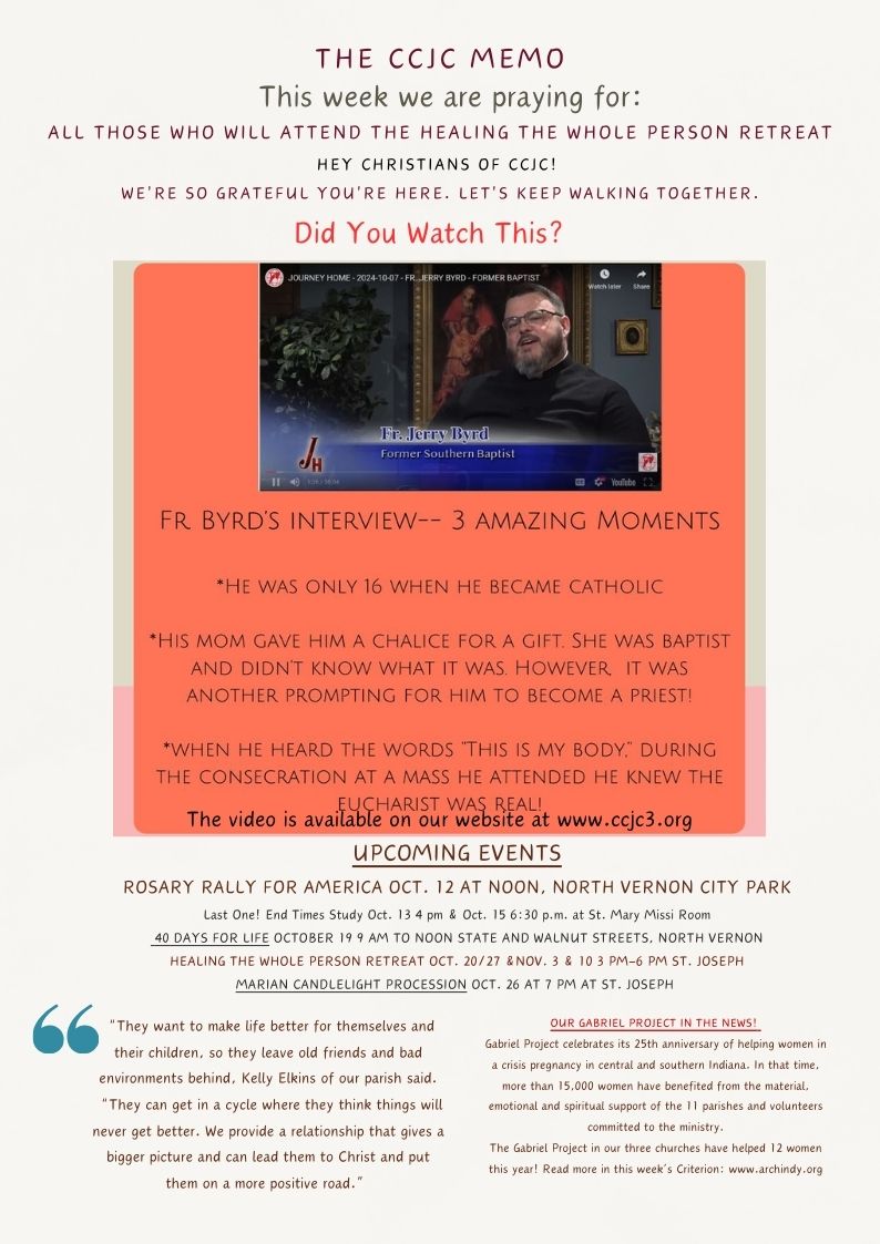 Get Our CCJC Memo! Events, Gabriel Project News & More CCJC